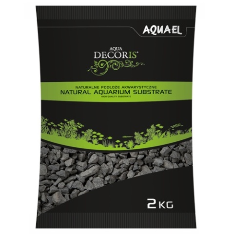 AQUAEL Żwir Bazaltowy 2–4 mm 2 kg – naturalne czarne podłoże do akwarium