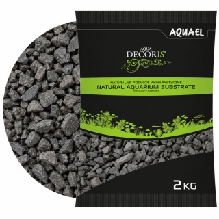 AQUAEL Żwir Bazaltowy 2–4 mm 2 kg – naturalne czarne podłoże do akwarium
