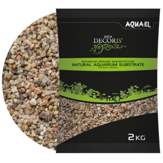 AQUAEL Żwir Naturalny Wielobarwny 1,4–2 mm 2 kg – podłoże do akwarium