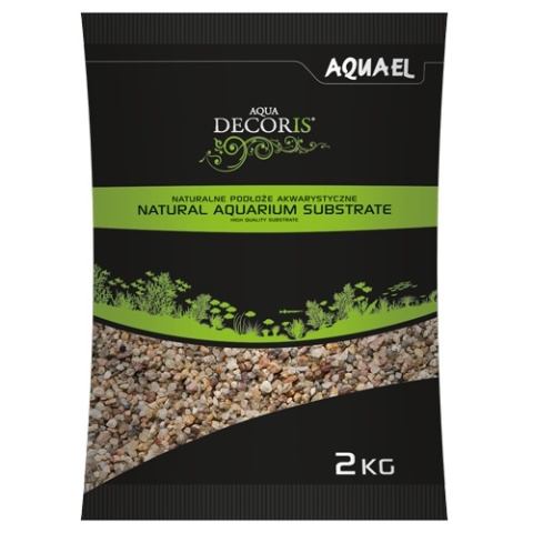 AQUAEL Żwir Naturalny Wielobarwny 1,4–2 mm 2 kg – podłoże do akwarium