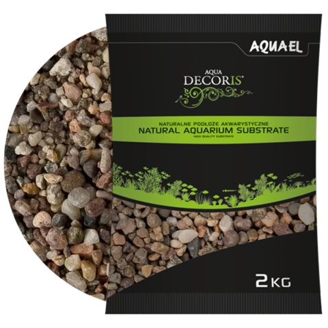 AQUAEL Decoris Żwir Naturalny Wielobarwny 5-10 mm 2 kg – podłoże do akwarium