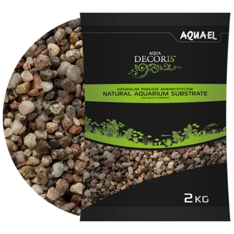 AQUAEL Decoris Żwir Naturalny Wielobarwny 3–5 mm 2 kg – podłoże do akwarium