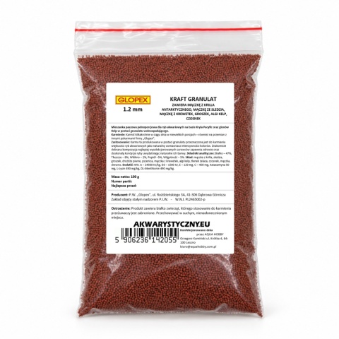 Glopex Kraft Granulat 1,2 mm 100 g – pokarm wybarwiający dla ryb