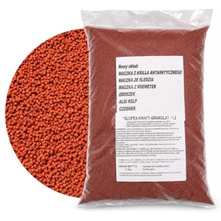 Glopex Kraft Granulat 1,2 mm 1kg – pokarm wybarwiający dla ryb