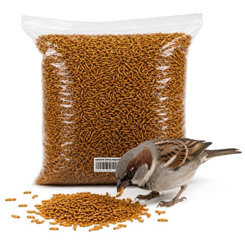 Suszone Larwy Mącznika 6300ml - zimowy pokarm dla ptaków dzikich 1kg