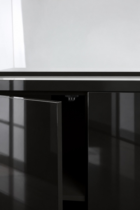 AQUAEL GLOSSY ST 80 D&N czarny – zestaw akwarium 125 l z szafką, oświetlenie LED 28 W, wysoki połysk