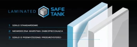 AQUAEL GLOSSY ST 80 Day & Night czarny – zestaw akwariowy 125 l z oświetleniem LED 2 × 14 W, Safe Tank