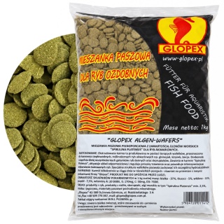 GLOPEX Algen Wafers 1kg karma dla ryb dennych, kirysów, bocji, glonojadów
