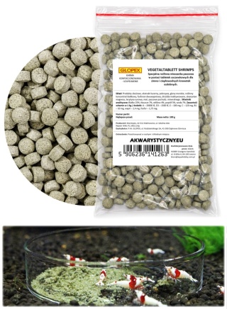 Glopex Vegetal Shrimps Tablet 100g pokarm roślinny dla krewetek tabletki