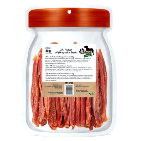 MR. PRETZEL Miekkie paski z kaczki 80g (MP-4703)